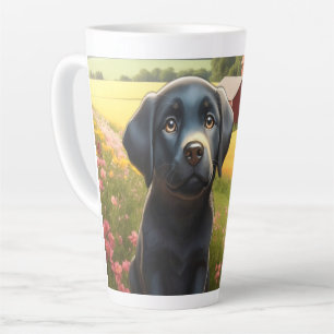 Caneca De Café Latte Labrador Retriever na Fazenda