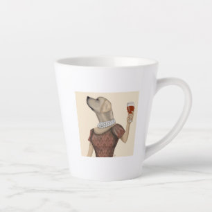 Caneca De Café Latte Labrador Wine Snob Amarelo