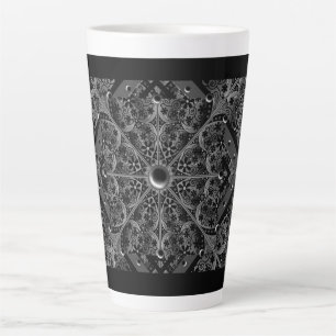 Caneca De Café Latte Lace cerâmico Preto