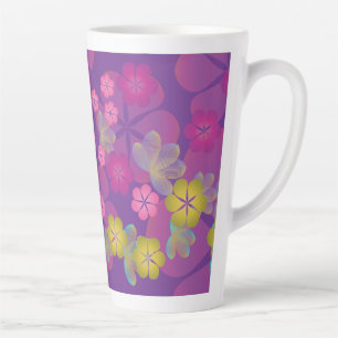 Caneca De Café Latte Lacy Lotus Purple