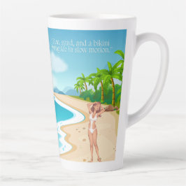 Caneca De Café Latte ladie na praia