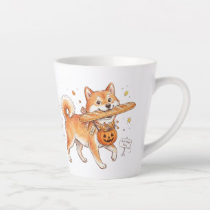 Caneca De Café Latte Ladrão de Padaria Shiba Inu - Cachorro Fofo carreg