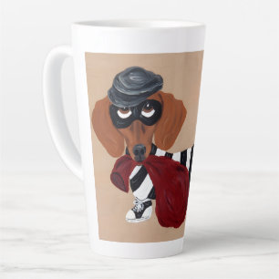 Caneca De Café Latte Ladrão de Petiscos Dachshund Assaltante