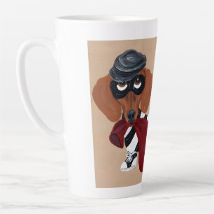 Caneca De Café Latte Ladrão de Petiscos Dachshund Assaltante