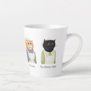 Caneca De Café Latte LADY CATS Latte Mug + Texto
