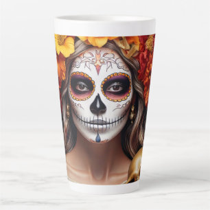 Caneca De Café Latte Lady Latte Mug do Crânio do Açúcar