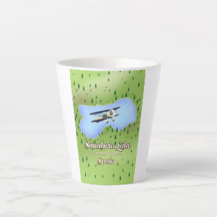 Caneca De Café Latte Lago de Sanabria Espanha mapa de viagem.