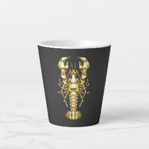 Caneca De Café Latte lagosta de lagosta poligonal ouro em preto
