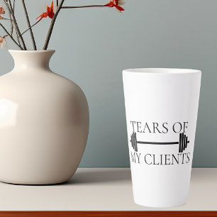 Caneca De Café Latte Lágrimas do Treinador Pessoal dos Meus Clientes Ba