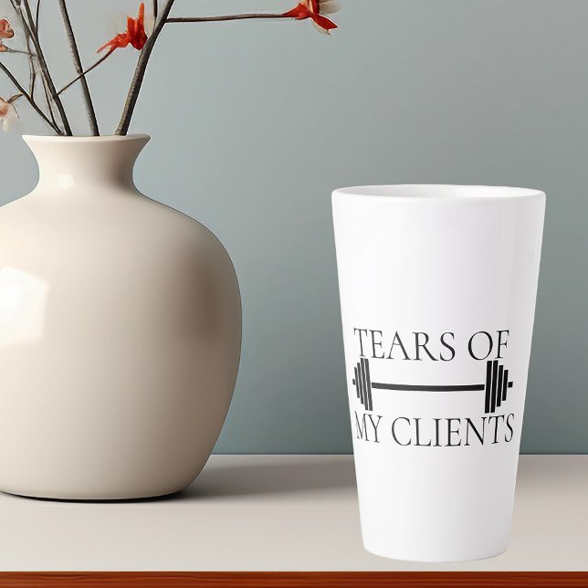 Caneca De Café Latte Lágrimas do Treinador Pessoal dos Meus Clientes Ba (Criador carregado)