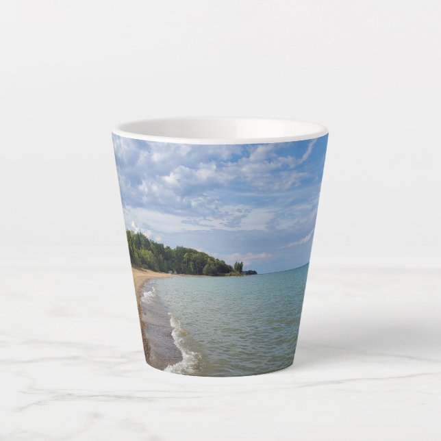 Caneca De Café Latte Lake Beach (Frente)