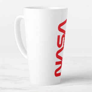 Caneca De Café Latte Lama Latte da Circa da NASA Icônica (Rocket White)
