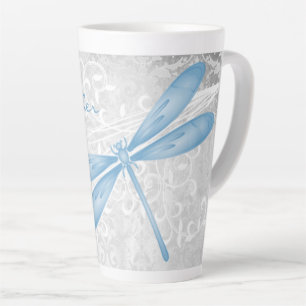 Caneca De Café Latte Lâmina Azul Personalizada Latte Mug