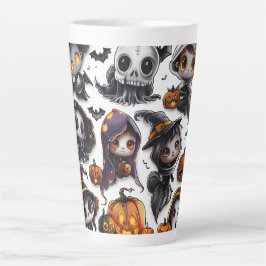 Caneca De Café Latte Lâmina de arte digital da série Halloween