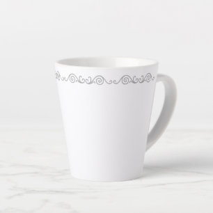 Caneca De Café Latte Lâmina de escrolagem de prata