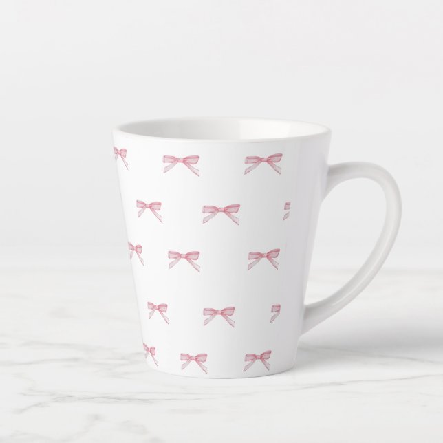 Caneca De Café Latte Lâmina de padrão do Arco rosa (Direita)