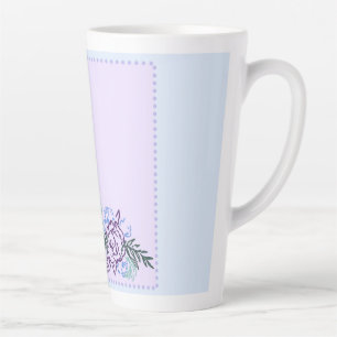 Caneca De Café Latte Lâmina de Rosa de Lavanda grande