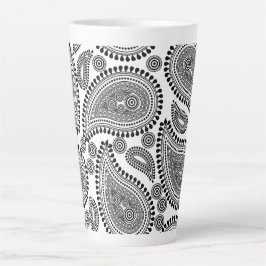 Caneca De Café Latte Lâmina preta e branca Lâmina grande