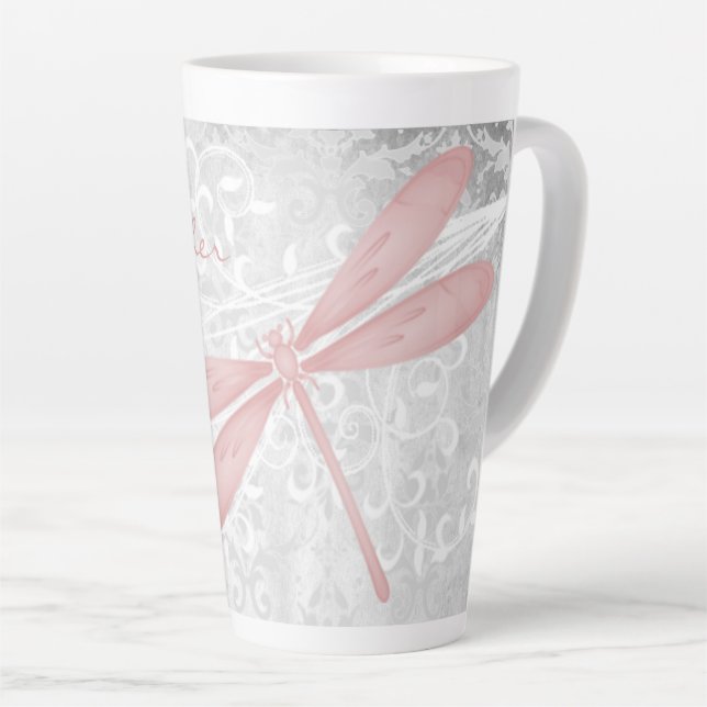 Caneca De Café Latte Lâmina Rosa Personalizada Lata-Lata (Ângulo direito)