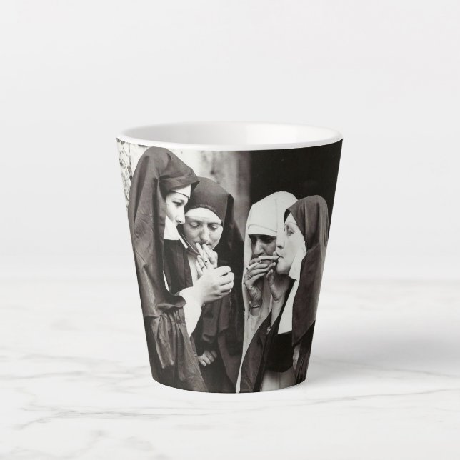 Caneca De Café Latte Lâminas Fumando Lâmpada Fotográfica (Frente)