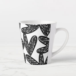 Caneca De Café Latte Lâmpada de Abstrato preto