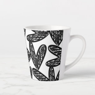 Caneca De Café Latte Lâmpada de Abstrato preto