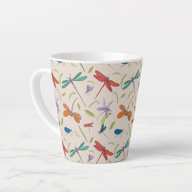 Caneca De Café Latte Lâmpada de borboleta Lata (Ângulo esquerdo)
