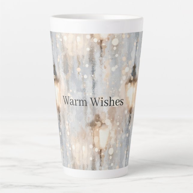 Caneca De Café Latte Lâmpada de Luzes Cinza Azul (Frente)