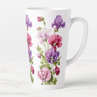 Caneca De Café Latte Lâmpada grande - 17 oz | Buquê Floral Elegante