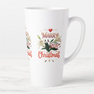 Caneca De Café Latte Lâmpada Grande - Design "Feliz Natal" de 17 oz