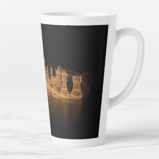 Caneca De Café Latte Lâmpada Iluminada De Xadrez