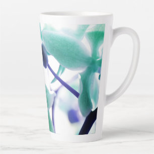 Caneca De Café Latte Lâmpada Lata de Impressão da Orquídea Azul Suave E