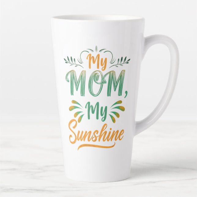Caneca De Café Latte Lâmpada Latte Grande - "Minha Mãe, Minha Luz do So (Direita)