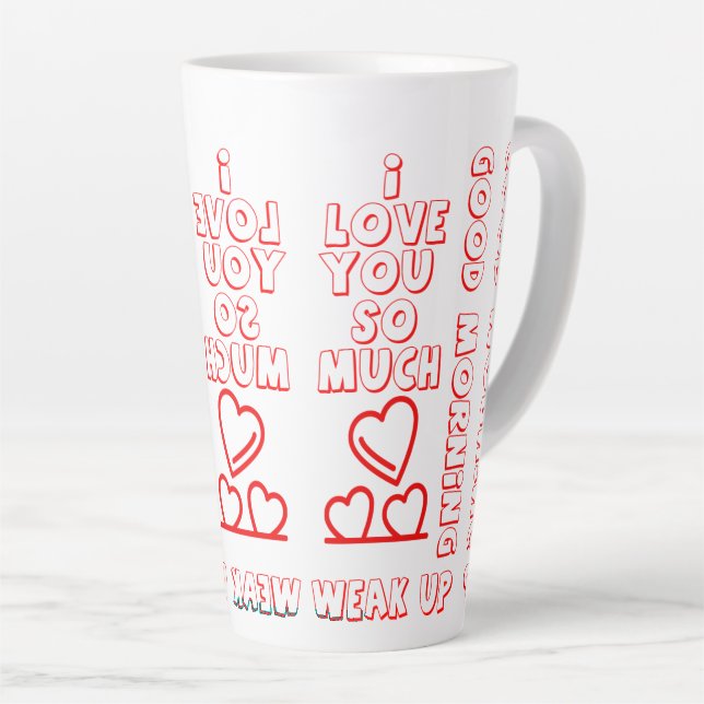 Caneca De Café Latte Lâmpadas e Copas (Ângulo direito)