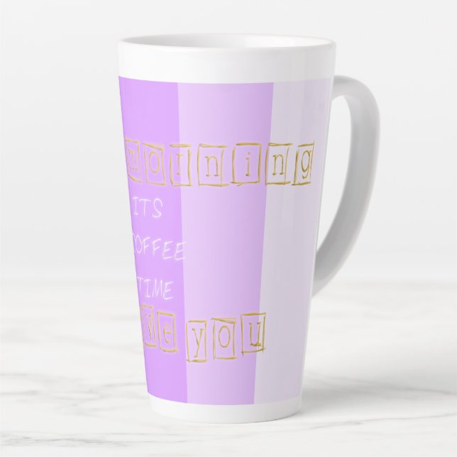 Caneca De Café Latte Lâmpadas e Copas (Ângulo direito)