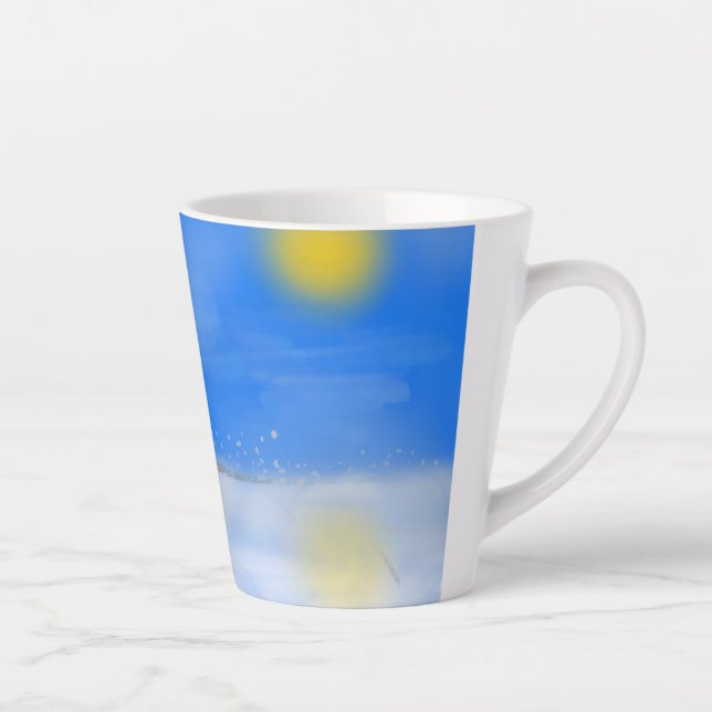 Caneca De Café Latte Lâmpadas e Copas (Direita)