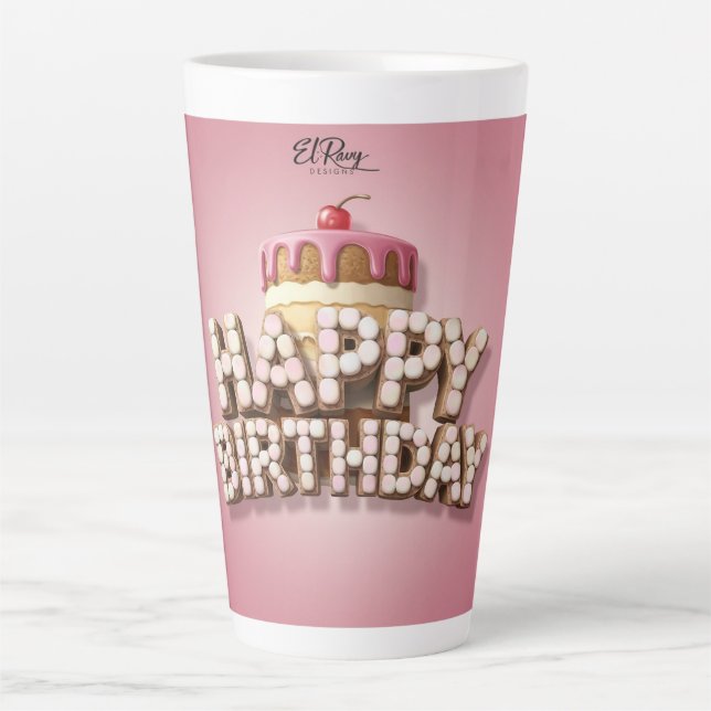 Caneca De Café Latte Lâmpadas e Copas (Frente)