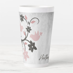 Caneca De Café Latte Lâmpadas Rosa Personalizadas Lata