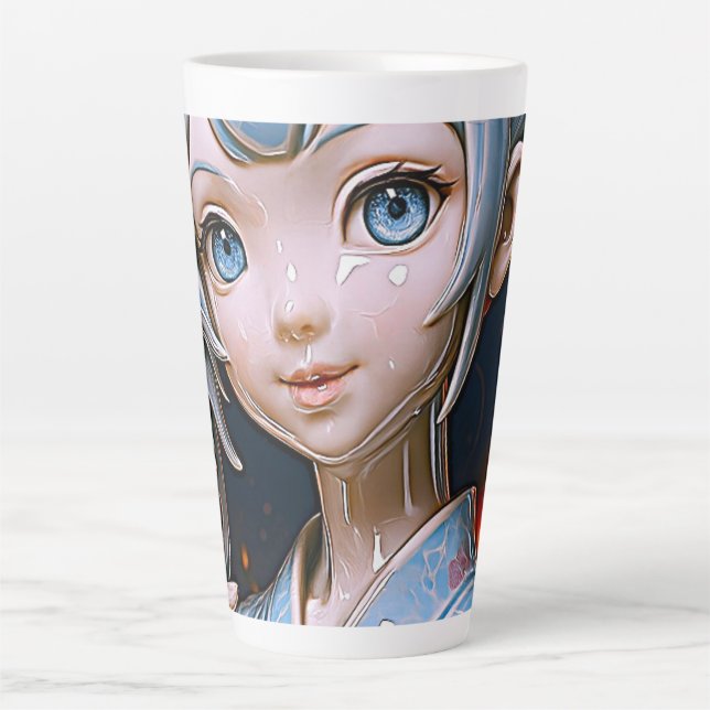 Caneca De Café Latte Lantern Festival Porcelain Waifu (Frente)