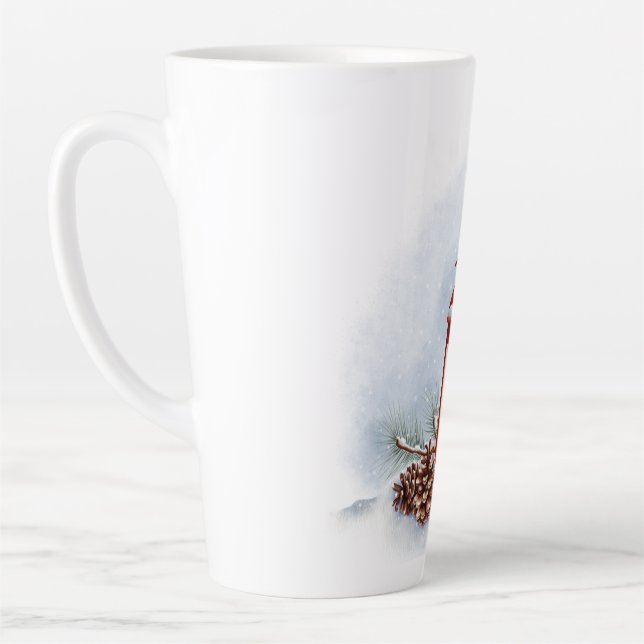 Caneca De Café Latte Lanterna vermelha de Kitchen Towels com uma vela b (Esquerda)
