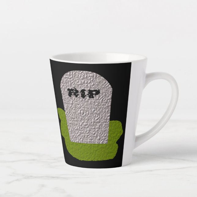 Caneca De Café Latte Lápide RIP (Direita)
