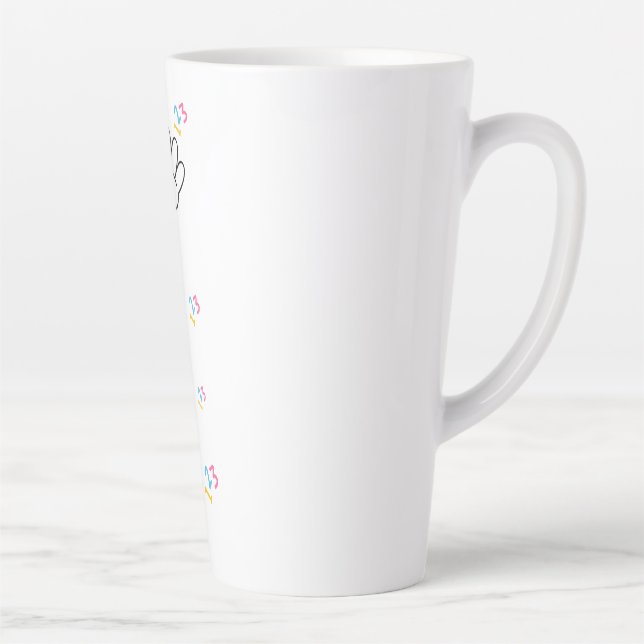 Caneca De Café Latte Lápis Amigável Design de Volta às Aulas.  (Direita)