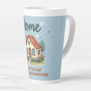 Caneca De Café Latte Lar Aconchegante de Cottagecore Arte de Casa Capri