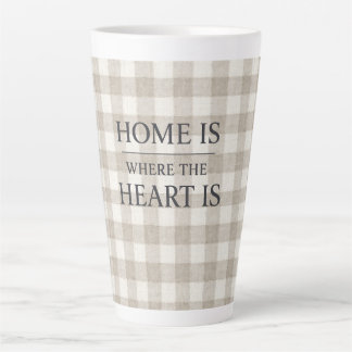 CANECA DE CAFÉ LATTE LAR É ONDE ESTÁ O CORAÇÃO -