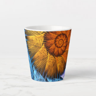 Caneca De Café Latte Laranja Amarelo Amarelo Abstrato