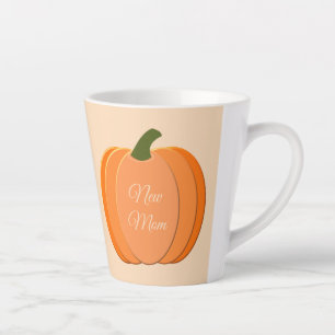Caneca De Café Latte Laranja Bonita Sexo Neutro Abóbora Personalizada N