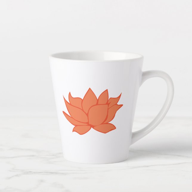 Caneca De Café Latte Laranja Lotus Latte Mug (Direita)
