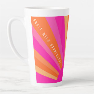 Caneca De Café Latte Laranja Motivacional Personalizado, Cores Rosa Que