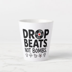 Caneca De Café Latte Largas não batem bombas mascote