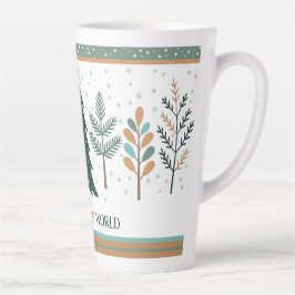 Caneca De Café Latte Large Latte Mug with Christmas Trees minimalist V3